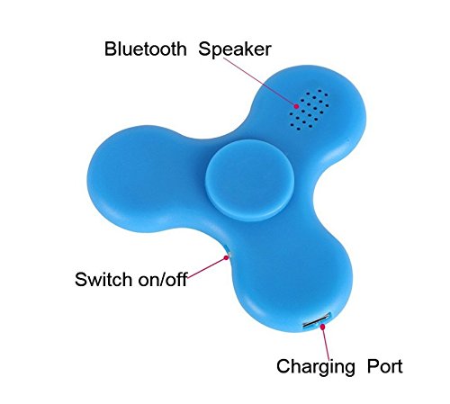KOTiger Creative LED MINI Bluetooth Lautsprecher Fidget Hand Spinner Spielzeug Stress reduzieren Umleitung Aufmerksamkeit (blau) - 3
