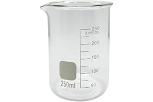 HAITUOYIZHAN 1 verre borosilicate G3.3 de 100/25/250 ml/150 ml/200 ml, forme basse, laboratoire chimique, paroi lourde, résistant à la chaleur, gradué, verre doseur (250 ml)