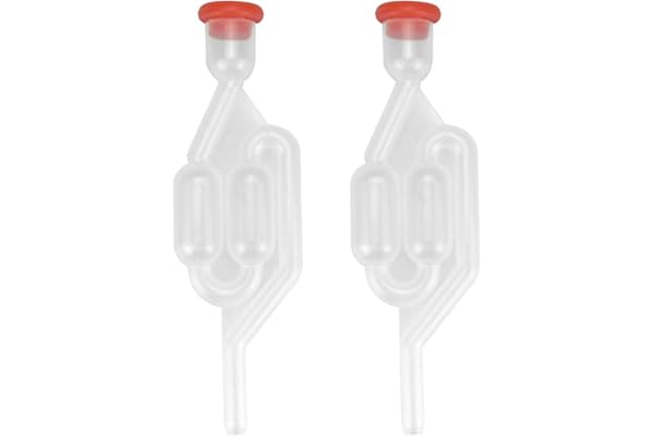 UTRUGAN 2 PCS Bonde de Fermentation Plus Bouchon Tubes Fermentation Barboteur Plastique Soupape d'Échappement de Fermentation SAS Airlock Bubbler Transparent pour Brassage de Bière Vin Cidre17.5*5.5cm