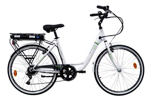 Denver Bike E4000RM-26 Bicicleta eléctrica Negro, Blanco Aluminio 66 cm (26") Litio - Bicicletas eléctricas (Litio, 7,8 Ah, 36 V, 2 h)