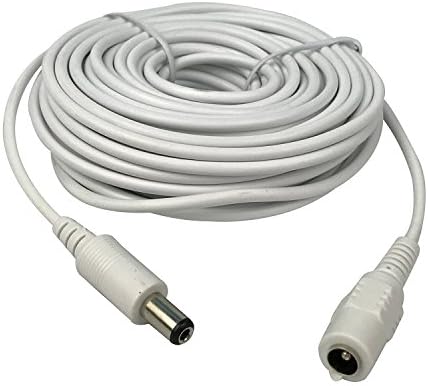 Ondenn Dc 12v Power Extension Cable 10m(30ft) 2.1x5.5mm for Cctv Security Cameras Ip Camera Dvr Standalone In white Color-WPC10M