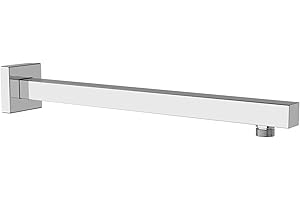 JINYOMFLY Braccio Doccia a Parete In Acciaio Inox Da 40 cm Per Soffione Fisso e Soffione Doccia a Pioggia, Braccio di Prolunga per Doccia, attacco universale G1/2 per soffione doccia (Argento)