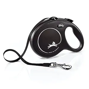 Flexi New Classic Retractable 26' Dog Leash (Tape), Large, Black