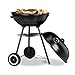 Produktbild Relaxdays 6 Personen Kugelgrill, Smoker m. Räder, HxBxT 70 x 46 x 46 cm, schwarz Holzkohlegrill mit Deckel,