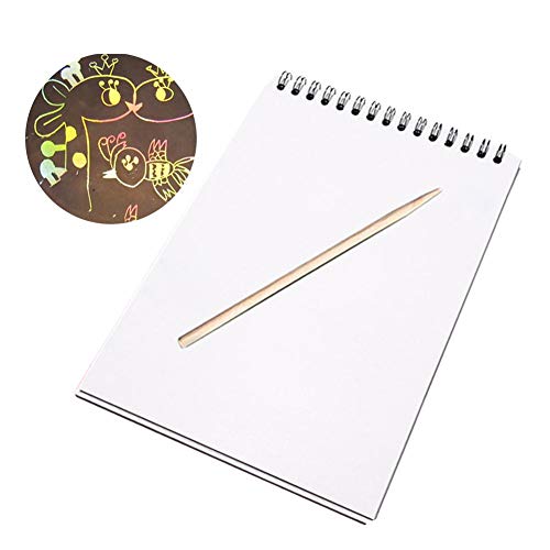 Preisvergleich Produktbild Prom-near DIY Karikatur Kratzen Malerei - Handgefertigte Innovative Kratzmalerei Ungiftig Umweltfreundliche Bunte Kratzpapier Schwarz Bunte Malerei Kratzen Zeichnung Spielzeug Für Kinder