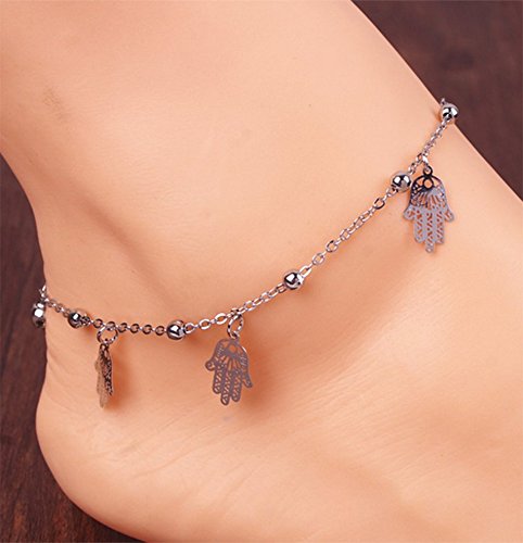 Horaire Fußkettchen Mode Palmenform Anhänger FußSchmuck Strand Schildkröte Fußkette Ketten für Freunde,Liebhaber Geburtstag Geschenk - 5