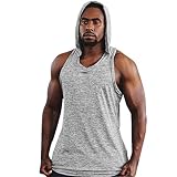 TIFIY Tank Top Herren Sommer Ärmellose Shirts Weste Kapuze Laufen Klettern Sport Mischfarbe Bluse Muskelshirt Oberteile （Grau,M