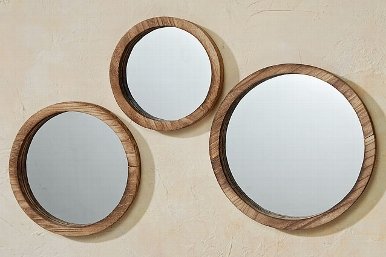 3er Spiegel Jones D25cm Holz Glas braun 8420800