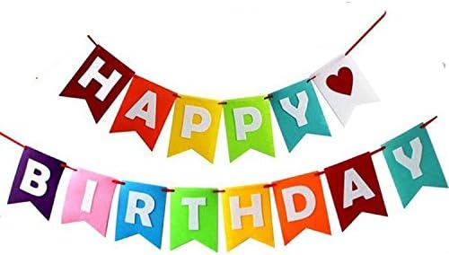Emporer tools Classic Premium Layered Felt Retro Birthday Banner Bunting
