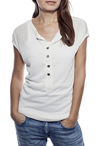 Ella Manue Ladies Women Serafino Shirt Lea Femme Chemise, Size: L, Color: White