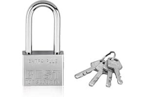 THETAG Cadenas de sécurité, Cadenas à clé Cadenas à Anse Longue 40 mm pour Casier de Gym Abri de Jardin Garage Clôture