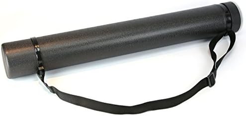 Frealm Plastic Storage Tube Expandable Telescoping Drawing Document Tranport Tube Art Poster Storage Sketch Box with Adjustable Belt from 24.5 Inch to 40 Inch - Black by Frealm