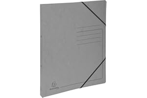 Exacompta 542561E Teczka ringowa z gumką wykonana z bardzo mocnej tektury Colorspan mechanizm 2 ringowy A4 wysokość wypełnienia 14 mm szary segregator ringowy teczka