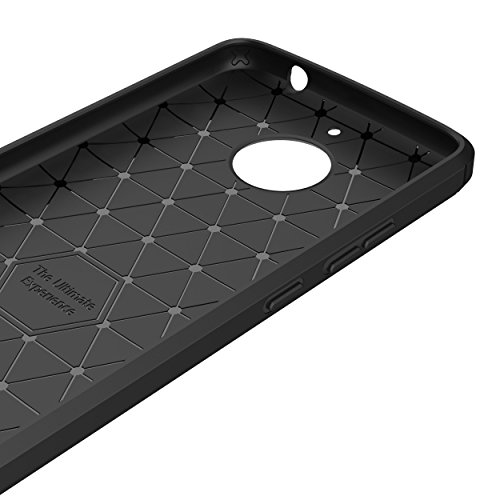 Funda MOTO E4 PLUS Carcasa MOTO E4 PLUS    KuGi Slim Soft Silicon Shockproof Caso de lujo con cubierta de textura de fibra de carbono cubierta de protecci  n de Silicona Carcasa Funda para MOTO E4 PLUS 2017 Smartphone negro 