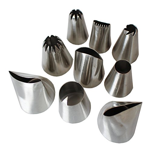 Großes 8teiliges Koch- Backset Spritzbeuteldüsen zur Tortendekoration, Zuckerguss, Glasur, Canapés von Kurtzy TM - 3