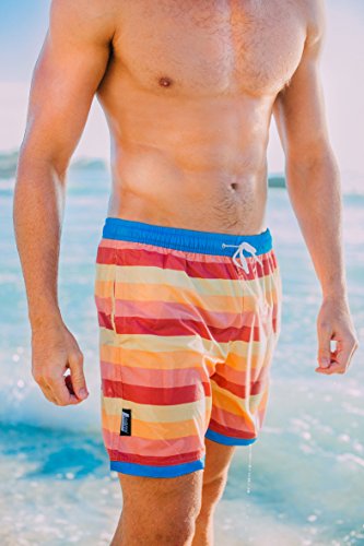 LUVANNI Herren Badeshorts Beachshorts Boardshorts Badehose gestreift - 3
