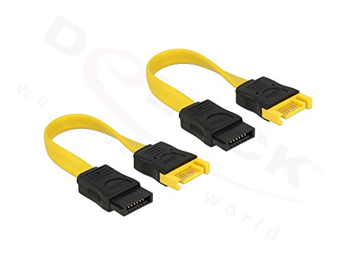 DELOCK Kabel SATA 6Gb/s 10cm gelb Verlaengerung St/Bu