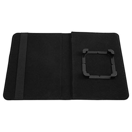 OOH!COLOR® Schwarz UNIVERSAL Tablet Tasche für jeden 10 Zoll Bildschirm Tablet mit NFL002 Orchidee Rosa Blume Motiv Hülle Kunstleder Muster Flip Case mit Standfunktion - 6