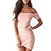 Produktbild Heiß! Damen Kleider Yesmile Frauen Elegant Asymmetrisch Perspektive Ärmelloses Sexy Maxikleid Hoher Gabel Kleid Kragen Bodycon Kleid Enges Kleid Frauen Mode Abendkleid Partykleid (S, Rosa)