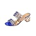Produktbild DEELIN Schuhe Damen Sandale Neue Sommermode Frauen Große Strass High Heel SandalettenStrand (35, Blau)