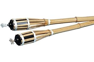 Torcia in bamboo altezza 90 cm - Stoppino in cotone - Da alimentare con olio per lampade - Perfetta per gli eventi all'aperto - Cereria Di Giorgio