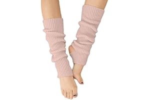 YUANQIAN Calentadores de piernas de punto extra suaves por encima de la rodilla sin pies para mujer, para yoga, ballet y danza