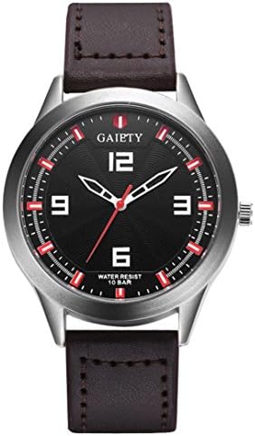 Cebbay Mens Wrist Watch, GAIETY 42MM Fashion Sports Analog Quartz Leather Band Watches, G540