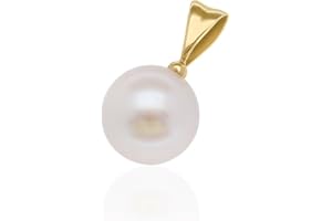 forme di Lucchetta - Perla Vera d'Acqua Dolce per Collana Oro Donna 18k Vero, Ciondoli per Collane disponibili in 18 carati (750) Bianco o Giallo