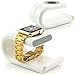 Produktbild zanasta Saxonia Edle Dockingstation Halterung kompatibel mit Apple Watch (alle Modelle) / iPhone 7 6 6S (auch Plus) / iPhone 4 4S SE 5 5S 5C Ständer Weiß