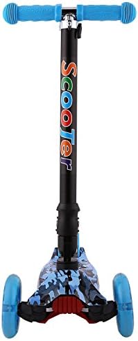 OUTCAMER Kids Kick Scooter Adjustable Height Handle Bars Graffiti Deck Scooter with 3 Flashing PU Wheels Best Gifts for Children Boys Girls