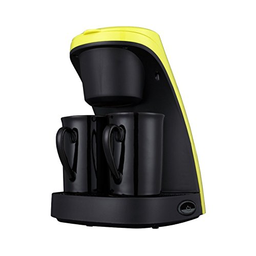 examen Le Poisson Qui Jardine - Cafetière filtre 2 tasses noire- jaune design moderne