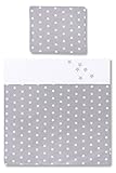 Amilian Baby Bettwäsche Design: Sternchen Grau, 80×80 cm + 35×40 cm - 2