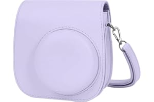 LIRDDY Kameratasche für Fujifilm Instax Mini 12, Sofortbildkamera-Tasche - PU-Leder mit Tasche und Schulterriemen(Lilac Purple)
