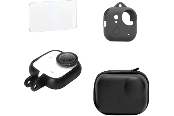 Yantralay 4-in-1 Accessory Combo for Insta 360 GO Ultra Silicone Case, Screen Guard, Carry Pouch & Protective Frame Full Protection Kit for Action Camera