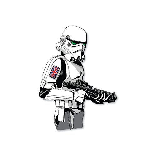 decorsfuk.co Adhesivo de Star Wars Stormtrooper con Bandera británica, para MacBook, de Vinilo Negro, para Ordenador portátil
