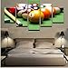 Produktbild hhlwl Moderne Hauptwanddekorkunst Bestbewertet Gedruckt Poster Malerei Auf 5 Stücke Farbe Billard Für Wohnzimmer Leinwand Modular Pictures-10x15/20/25cm-frame