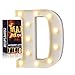 Produktbild A-Z Alphabet Light White LED Night Lamps Plastic Letter Standing Hanging Lighting for Wedding Party Bedroom Xmas Decoration (D)