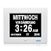 Produktbild SSA Digitaluhr, Tagesuhr Klare, große, Nicht abgekürzte Tag & Monat Wandbehang Schreibtisch/Regaluhr Demenzuhr mit Wecker Digitalkalender