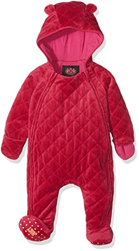 Juicy Couture Baby Girls 0-24m Logo VLR Juicy Script Quilted Snowsuit, Pink (Sangria), 0-3 Months (Manufacturer Size:0/3)