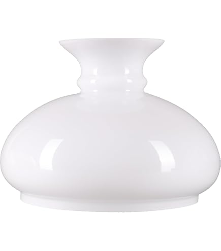 Opalglas-Lampenglas Für Petroleumlampe – Beige, Glänzend, 145mm Durchmesser, Mit Ringauflage