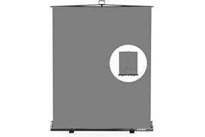 【Einfacher Aufbau】 RAUBAY 152x210cm zusammenklappbarer Grau Hintergrund Gray Screen, tragbare ausziehbare Platte, Fotohintergrund mit Ständer für Videokonferenzen, Fotostudios, Streaming
