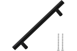 vidaXL Tiradores para Armarios 10 uds, Tiradores en Barra, Manijas de Cajones Muebles, Tiradores de Puerta Corredera, Acero Inoxidable Negro 160 mm