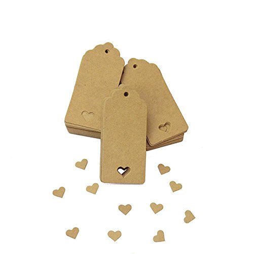 makhry 50 Hochzeit braun Kraftpapier Geschenkanhänger Rechteck Tags mit 50 Vintage Skelett Flaschenöffner 30 Füße natur Jute Bindfäden, Ex-Large - 9