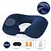 Produktbild Travel Pillow Cervical Neck Support Super Soft Comfortable Adjustable Machine Washable Cover Inflatable Airplane Travel Kit with 3D Contoured Eye Masks Earplugs Reusable Bag,Bronze