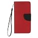 Produktbild Lonchee Apple iPhone 6/6S(4.7 Zoll) Wallet Tasche Brieftasche Schutzhülle ,Hit-Farbdesign Hochwertige PU Leder Folio Tasche Case Hülle im Bookstyle mit Standfunktion Kredit Kartenfächer (Groß rot / schwarz)
