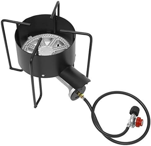 Ceanfly Single Burner Patio Gas Cooker Outdoor Gas Stove with Stand Patio Burner with Hose UK STOCK