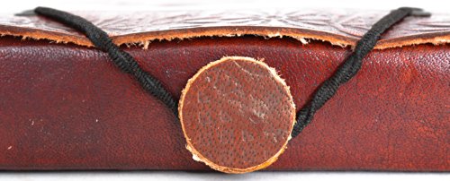 Notizbuch Gusti Leder „Francis“ DIN B5 Echtes Leder | Handgeschöpftes Papier Nachfüllbare Seiten | Recyclebar | Traditionelles Lederaccessoire Blanko Motiv – Kamel – P16 - 4