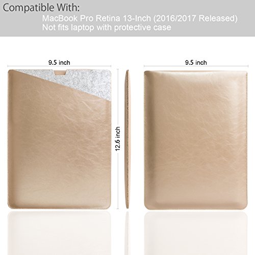 WALNEW 13 MacBook Pro 13 Zoll  A1706 A1708  Ver  ffentlicht in 2016 2017  Schutzh  lle  H  lle Sleeve Case  Cover  mit Zwei-Taschen-Design mit Gesch  