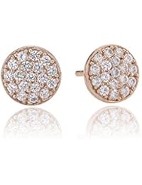 Sif Jacob de joyas pendientes para mujer Sacile - 18 K chapado en oro rosa con circones