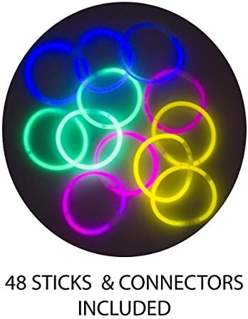 Laeto Party Supplies 48 Bulk Buy Party Neon Glow Bracelet Sticks by Ideal as Festival Essentials or Glow in Dark Party